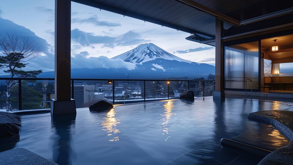 Gunung Fuji dengan duck onsen