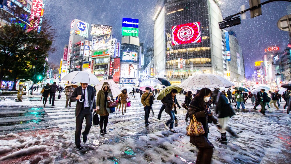 Shibuya Crossing di musim dingin