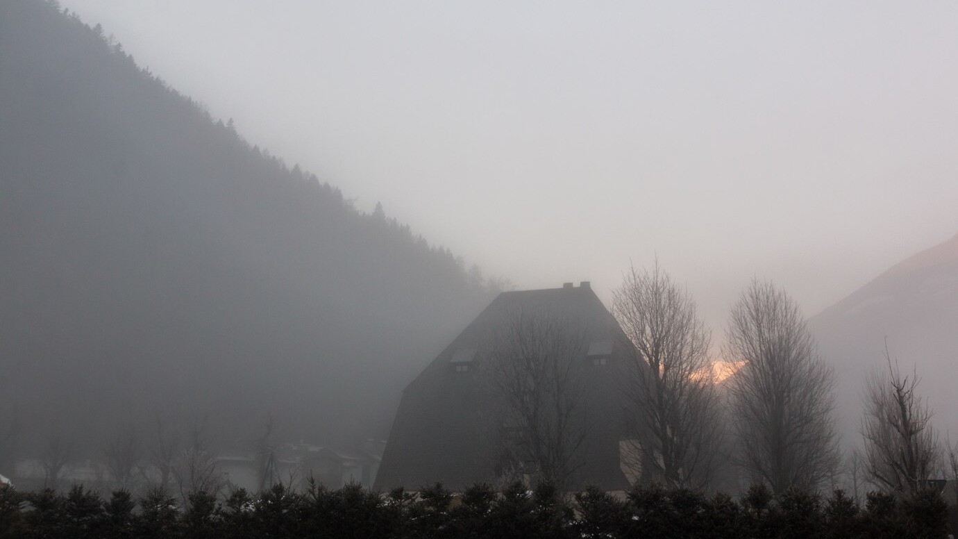 Shirakawa-go with foggy background